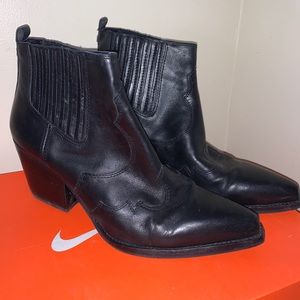 Women’s black leather Winona ankle boot